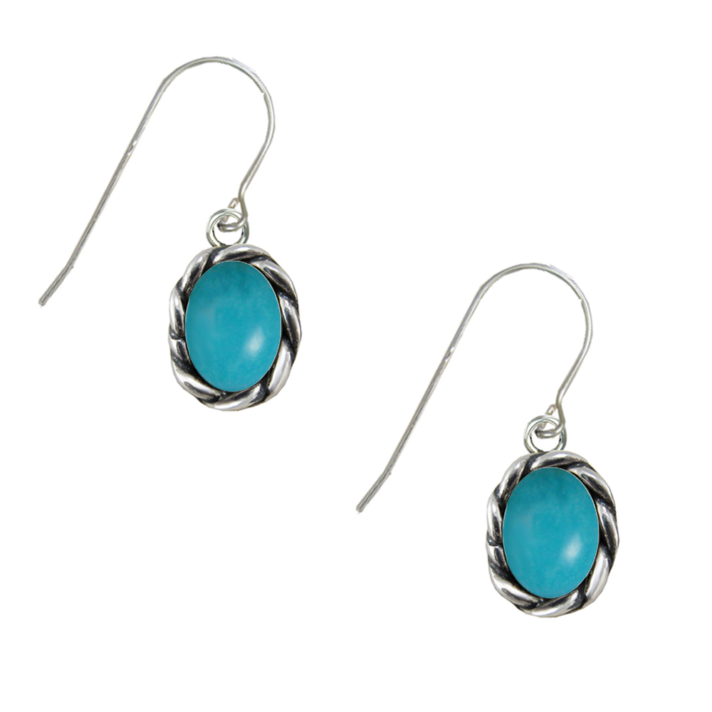 Sterling Silver Little Turquoise Gemstone Drop Dangle Earrings